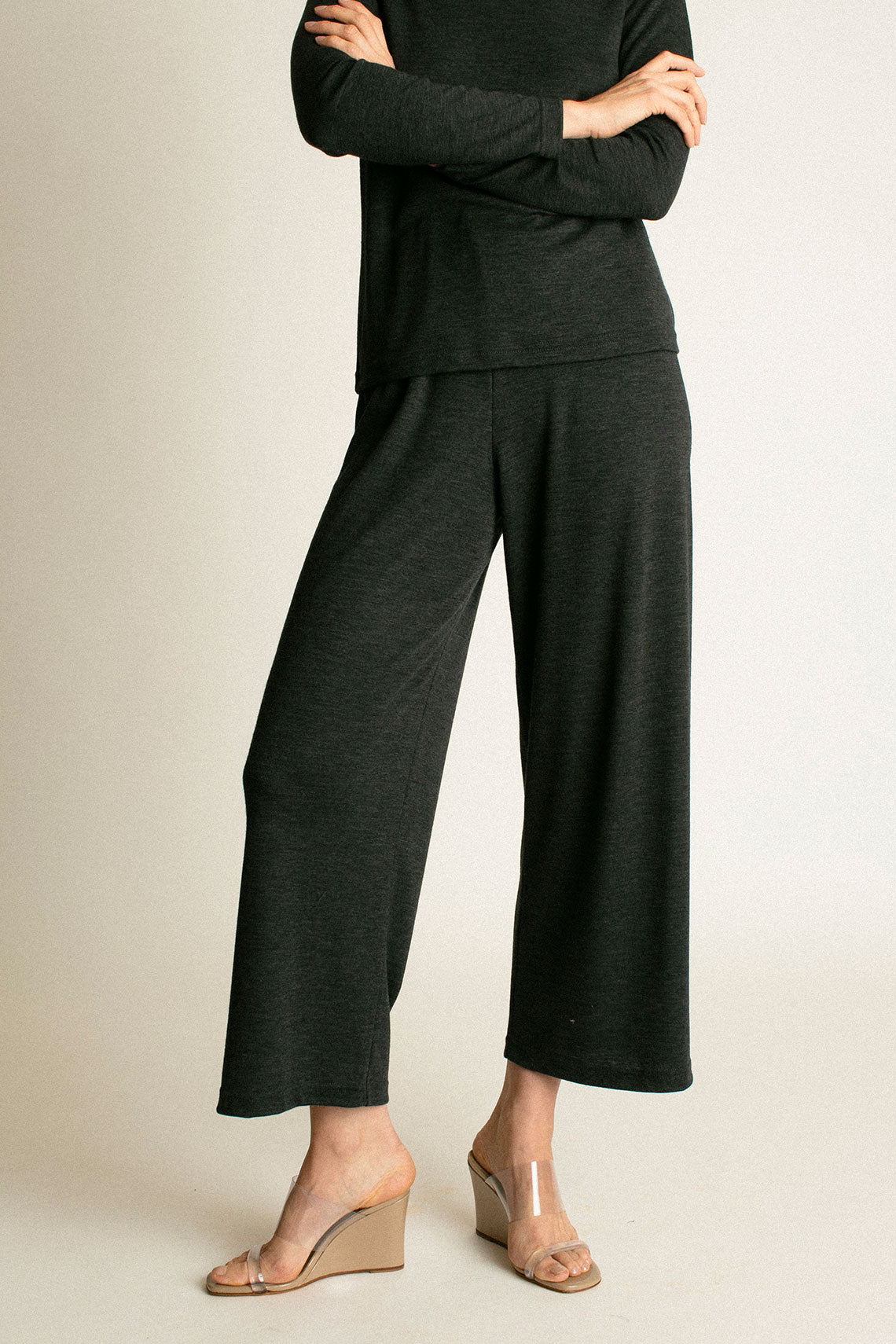 Grey Wool Straight Pant