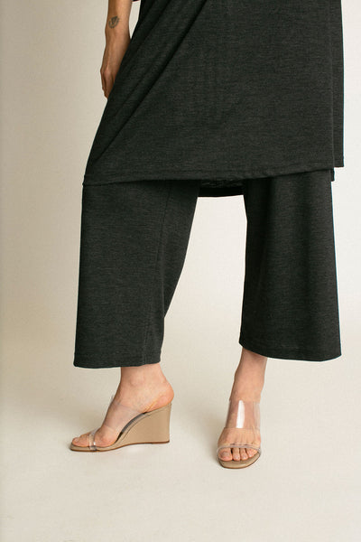 Grey Wool Straight Pant