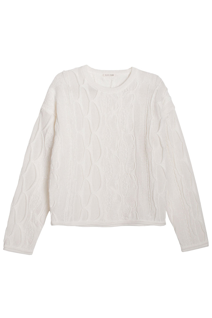 SALE 20% OFF - Black Crane - Ivory Cable Summer Knit Top – BONA DRAG