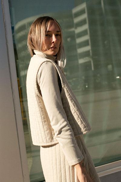 Ivory Quilted Vest