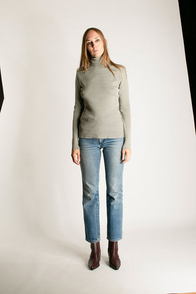 Limestone Double Mesh Turtleneck