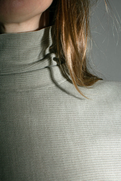 Limestone Double Mesh Turtleneck