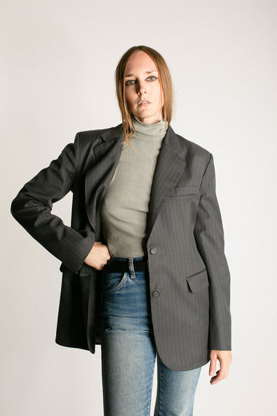 Limestone Double Mesh Turtleneck