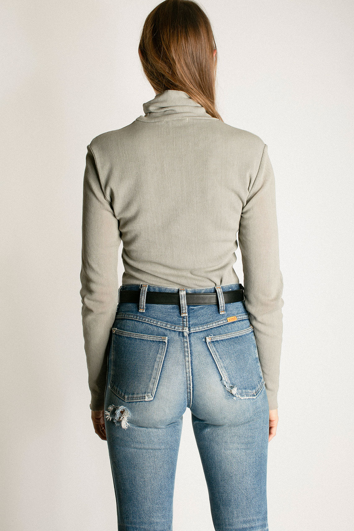 Limestone Double Mesh Turtleneck