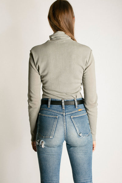 Limestone Double Mesh Turtleneck