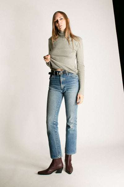 Limestone Double Mesh Turtleneck