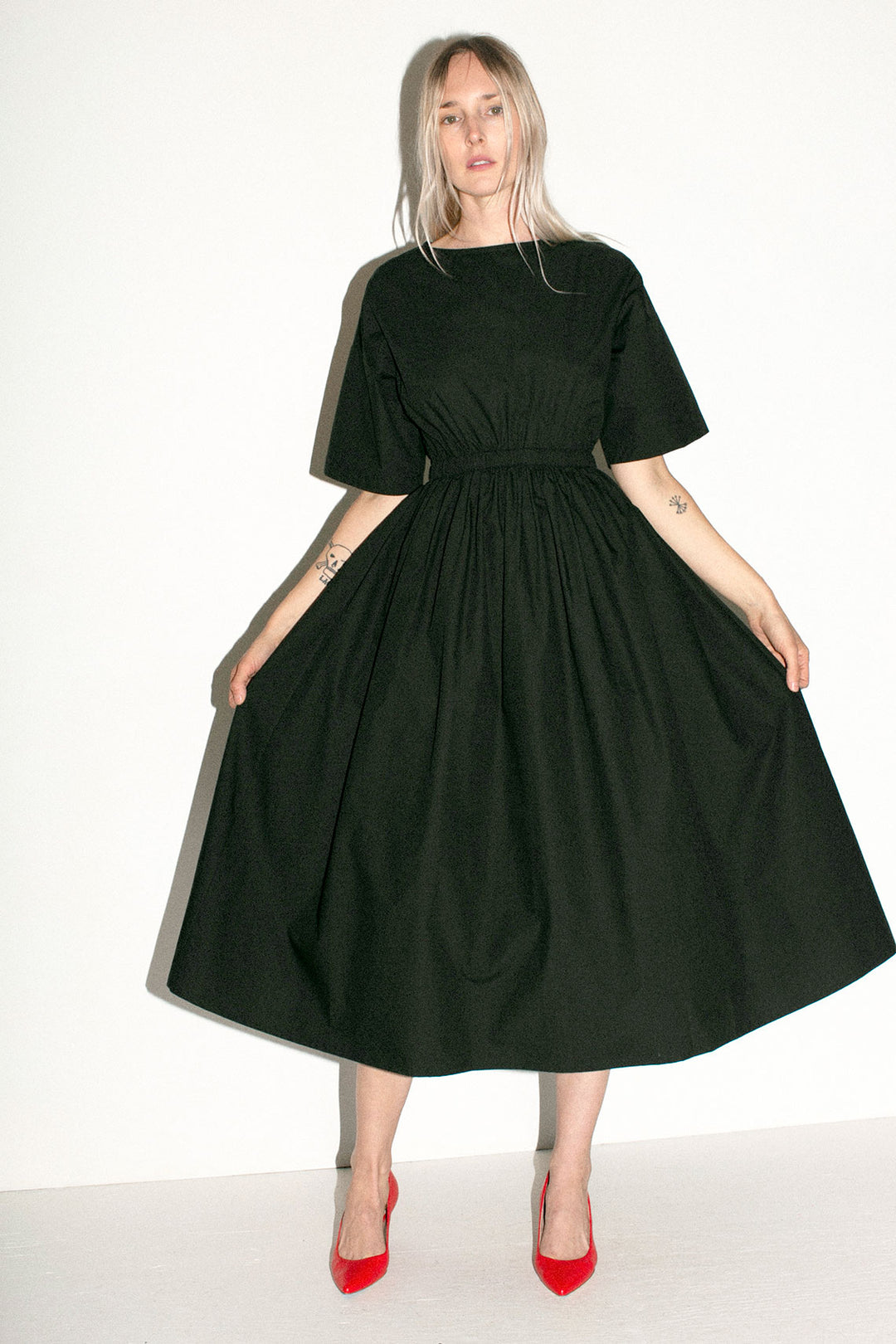 SALE 20% OFF - Black Crane - Shadow Pleat Dress – BONA DRAG