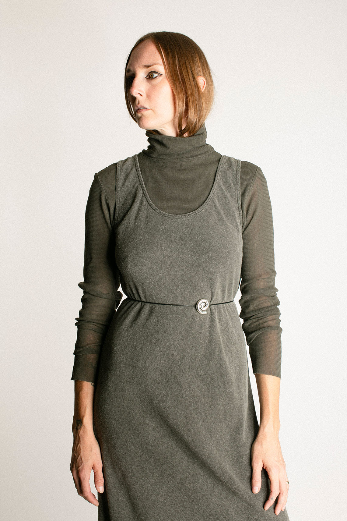 Slate Double Mesh Turtleneck