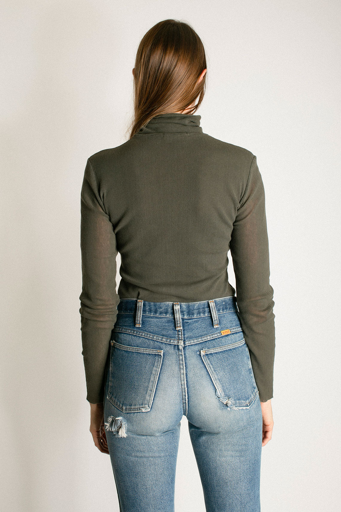 Slate Double Mesh Turtleneck