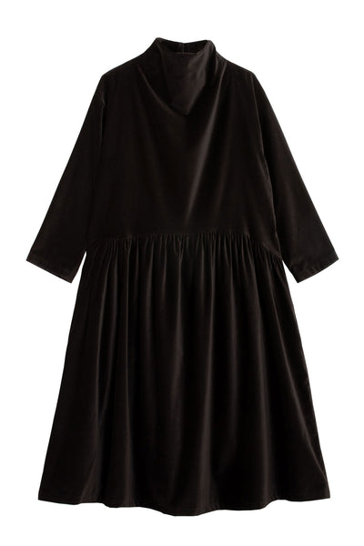 Sumi Black Velveteen Dress