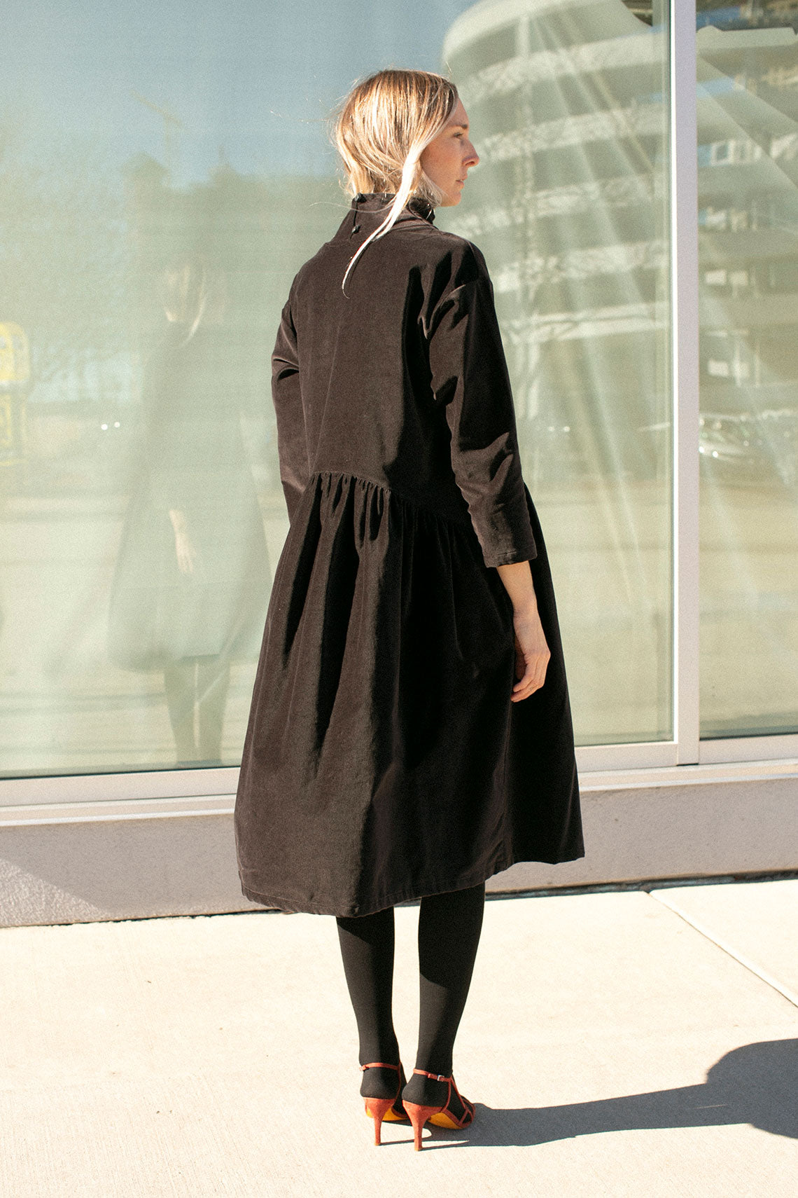 Sumi Black Velveteen Dress