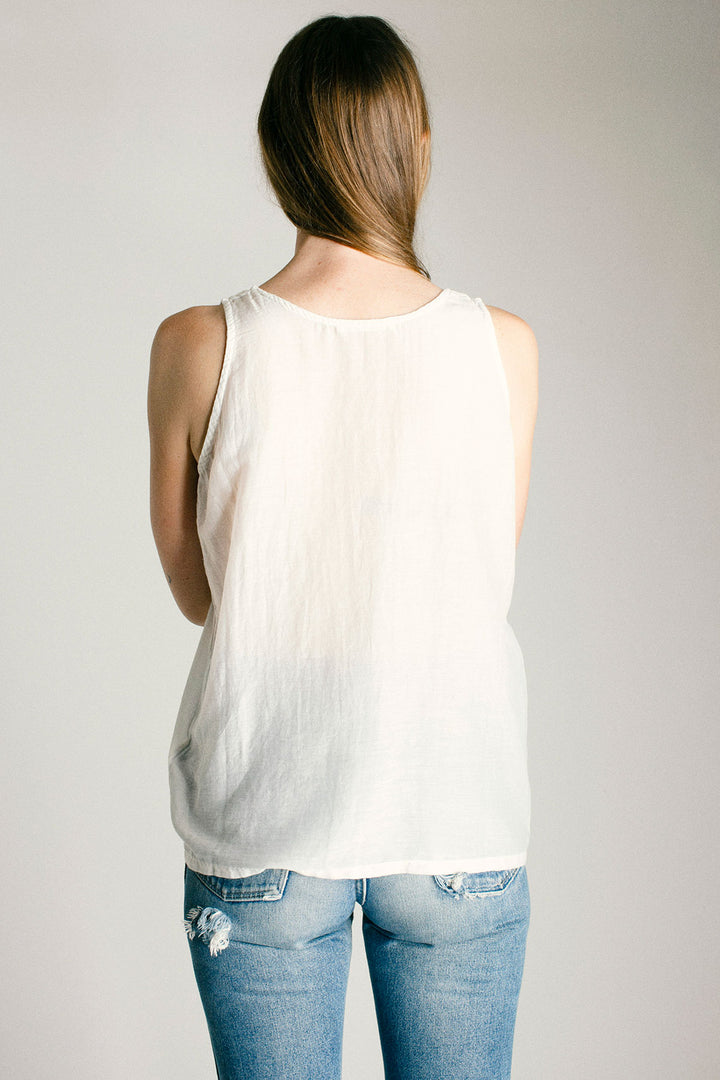 Black Crane - White Loose Tank – BONA DRAG