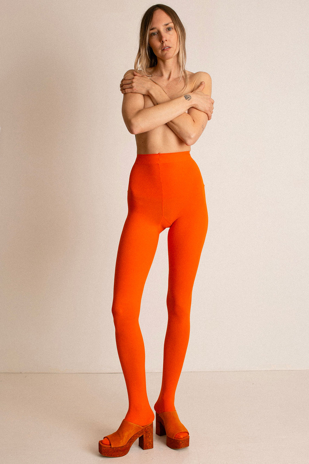 orange dress black tights The Giselle Dress