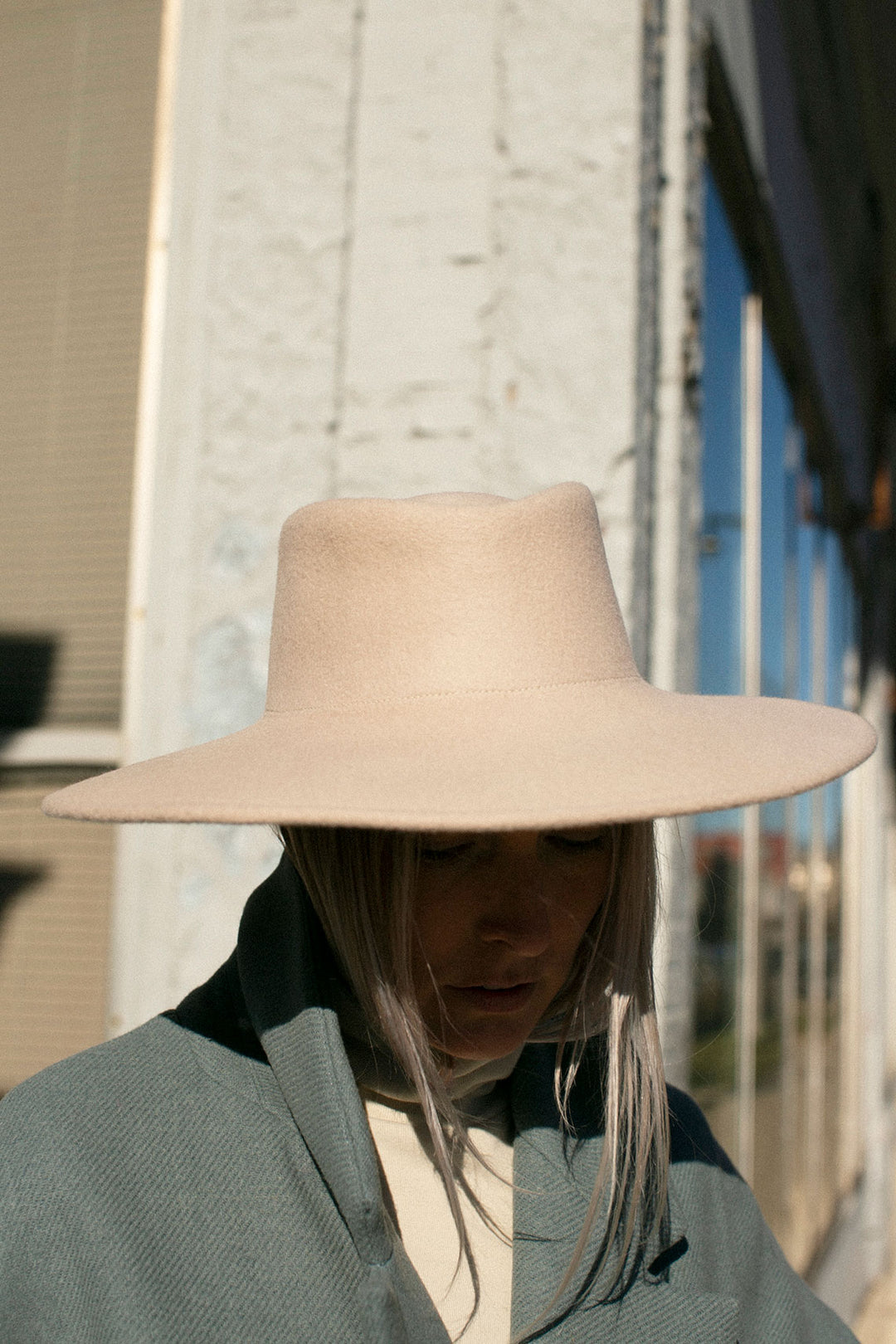 Stylish Beige Clyde Angora Fedora Hat CLYDE 100 Angora Felt Wide Brim Fedora Hat Handmade New York  main image 4