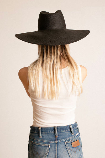 Black Caro Hat with Neck Shade