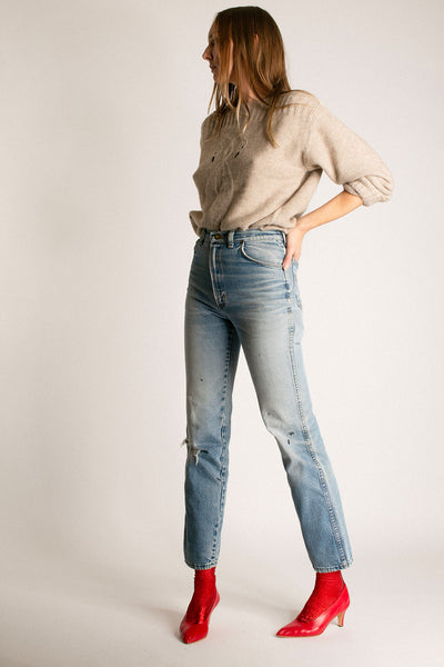 Oatmeal Swan Cable Knit Sweater