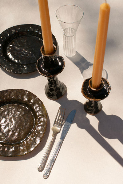 Black Tall Candle Holder