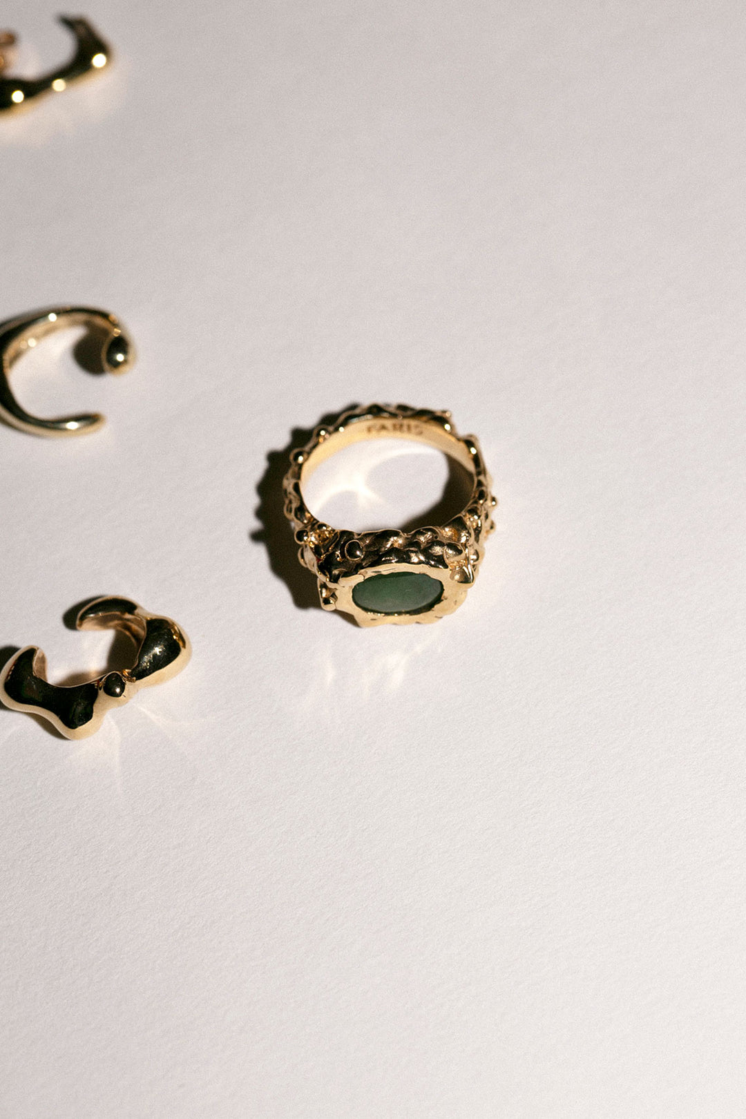 【新品】ROCA EYE Ring 14k Gold-Plated Jade ROCA EYE Ring