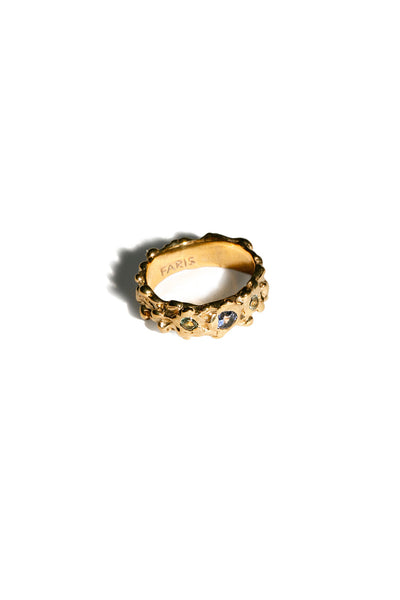 Gold Plated Bronze Roca Gem Band