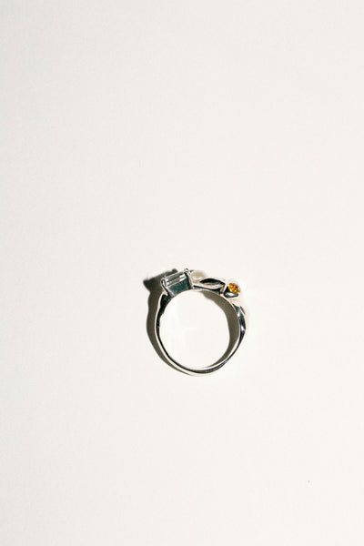 Silver Menage Ring with Citrine & Topaz