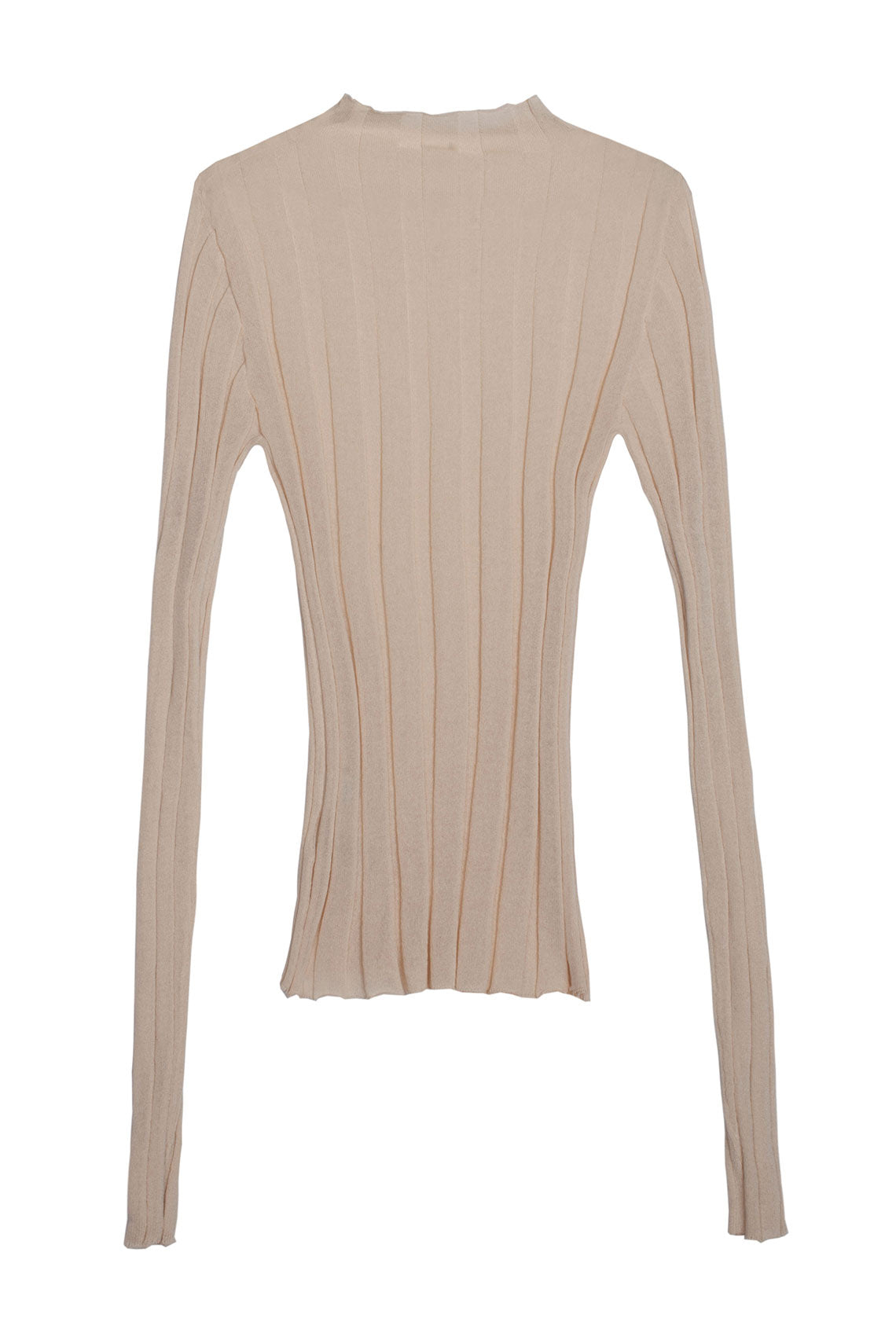 Ecru Wide Rib Mock Neck