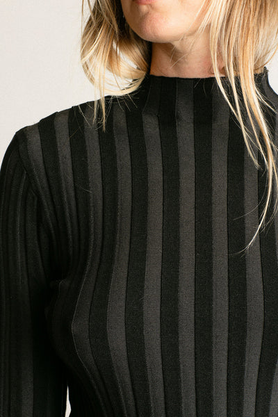 Ink Wide Rib Mock Neck