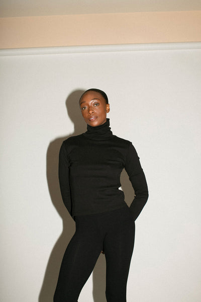 Black Turtleneck Bellevue Tee