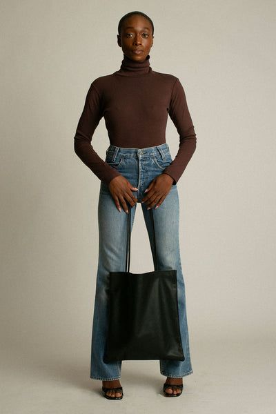 Chocolate Turtleneck Bellevue Tee