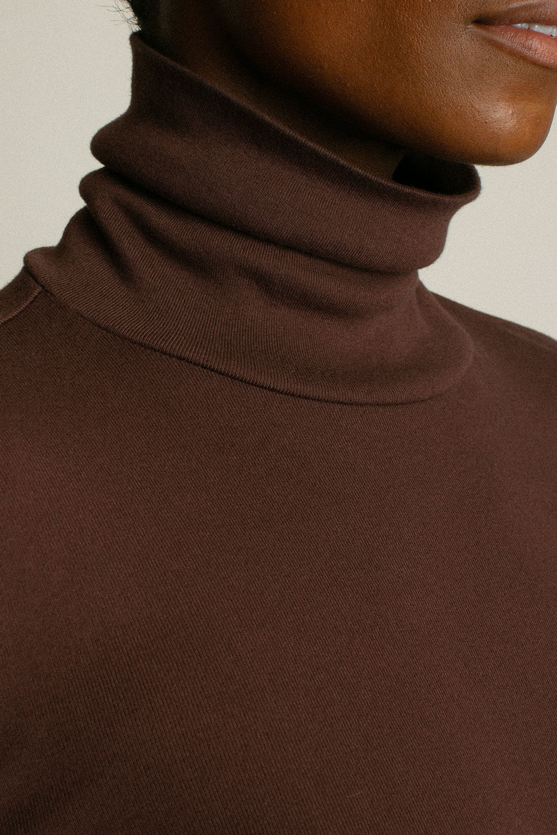 Chocolate Turtleneck Bellevue Tee