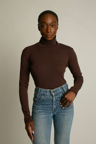 Chocolate Turtleneck Bellevue Tee