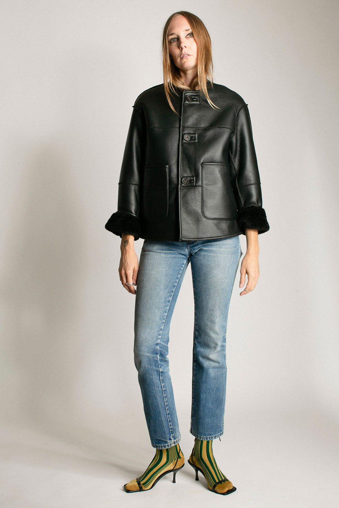 Lemon Shimmer Stripe Crew