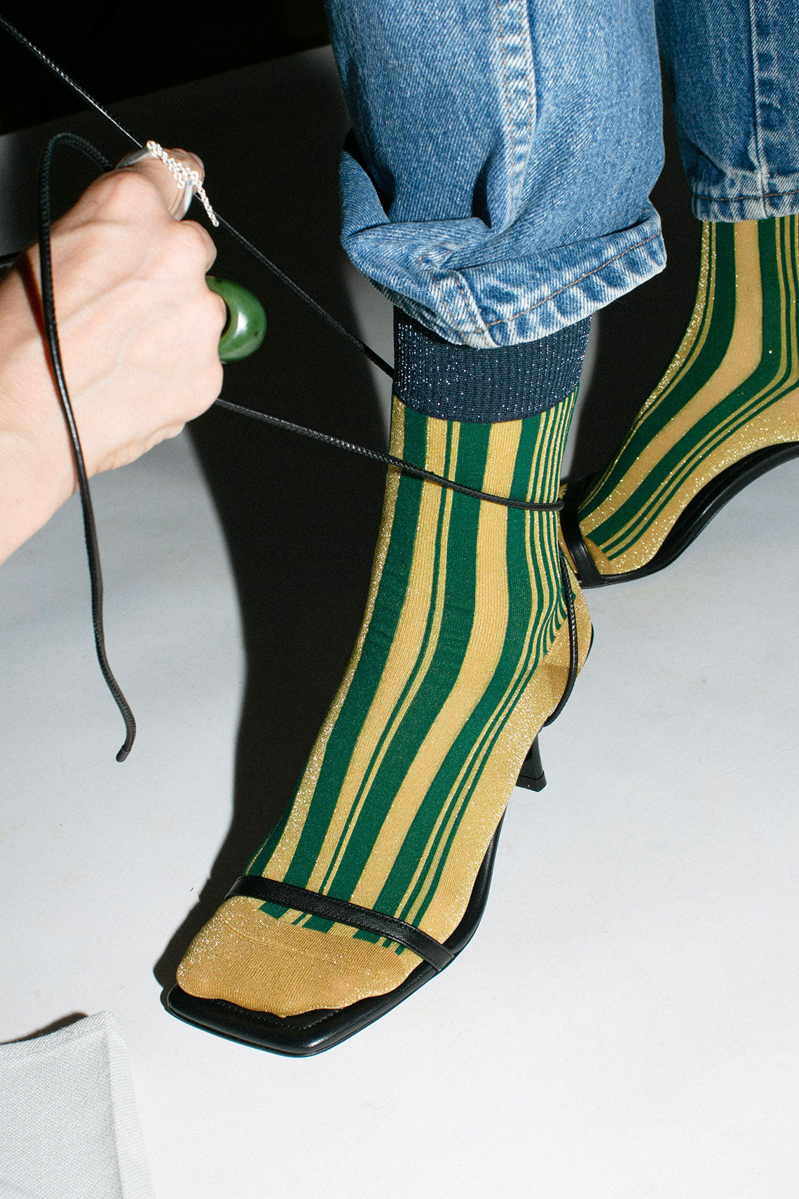 Lemon Shimmer Stripe Crew