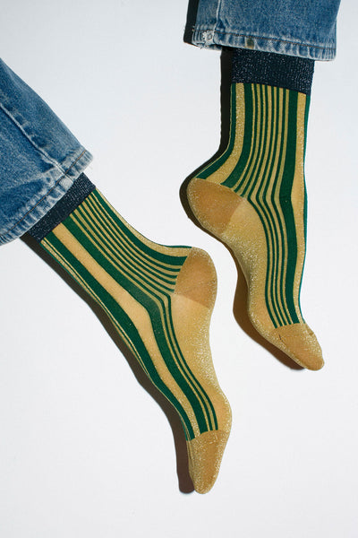 Lemon Shimmer Stripe Crew