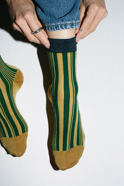 Lemon Shimmer Stripe Crew