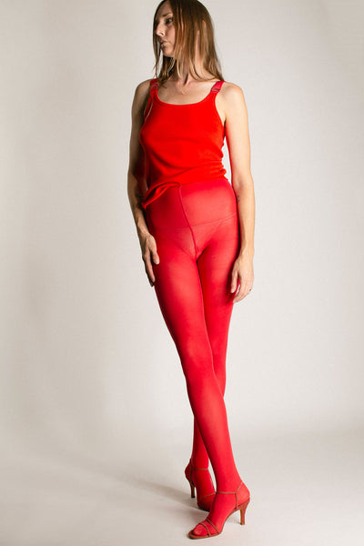 Red Opaque Tights