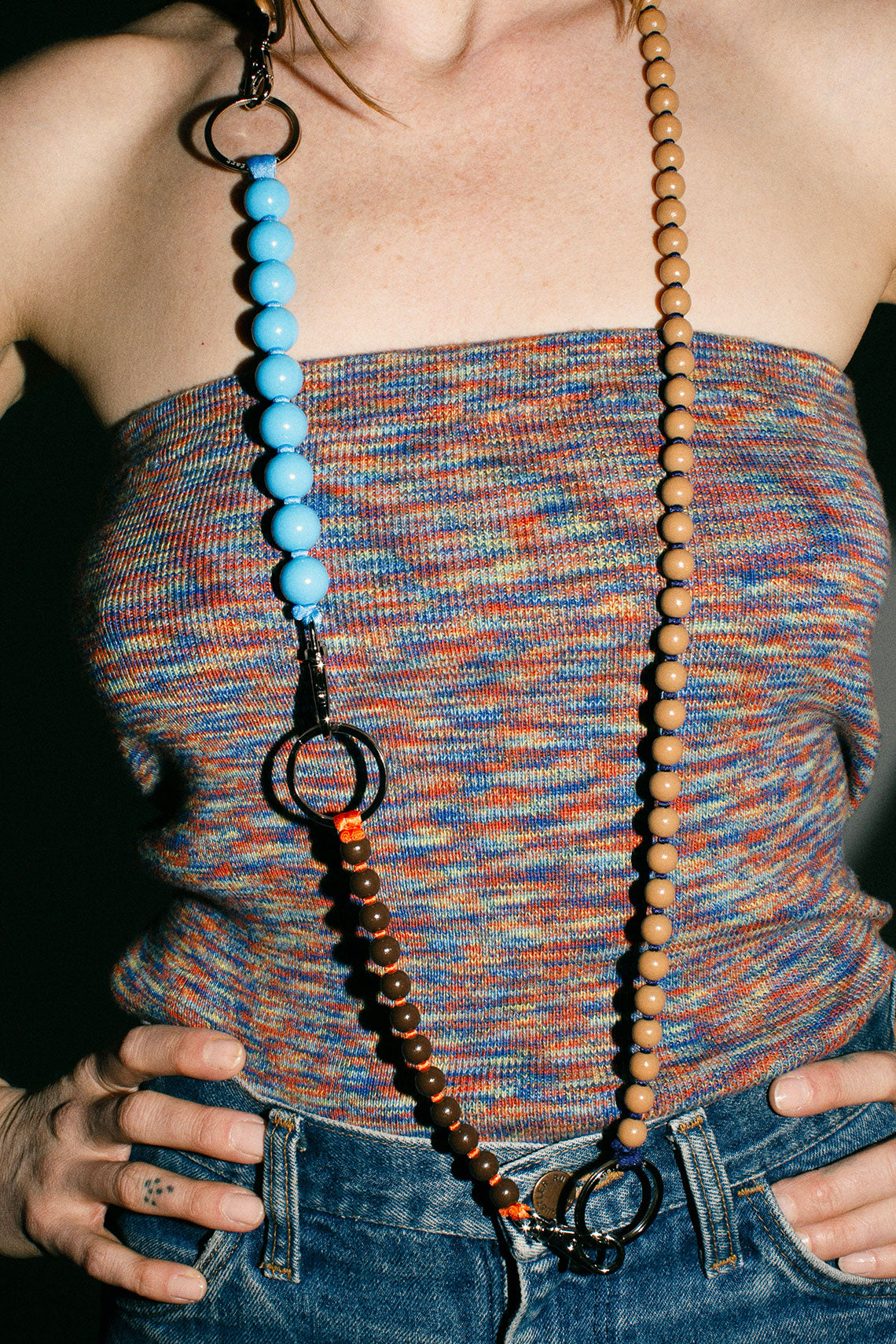 Ina Seifart - Pastel Blue & Turquoise Perlen Long Keyholder – BONA