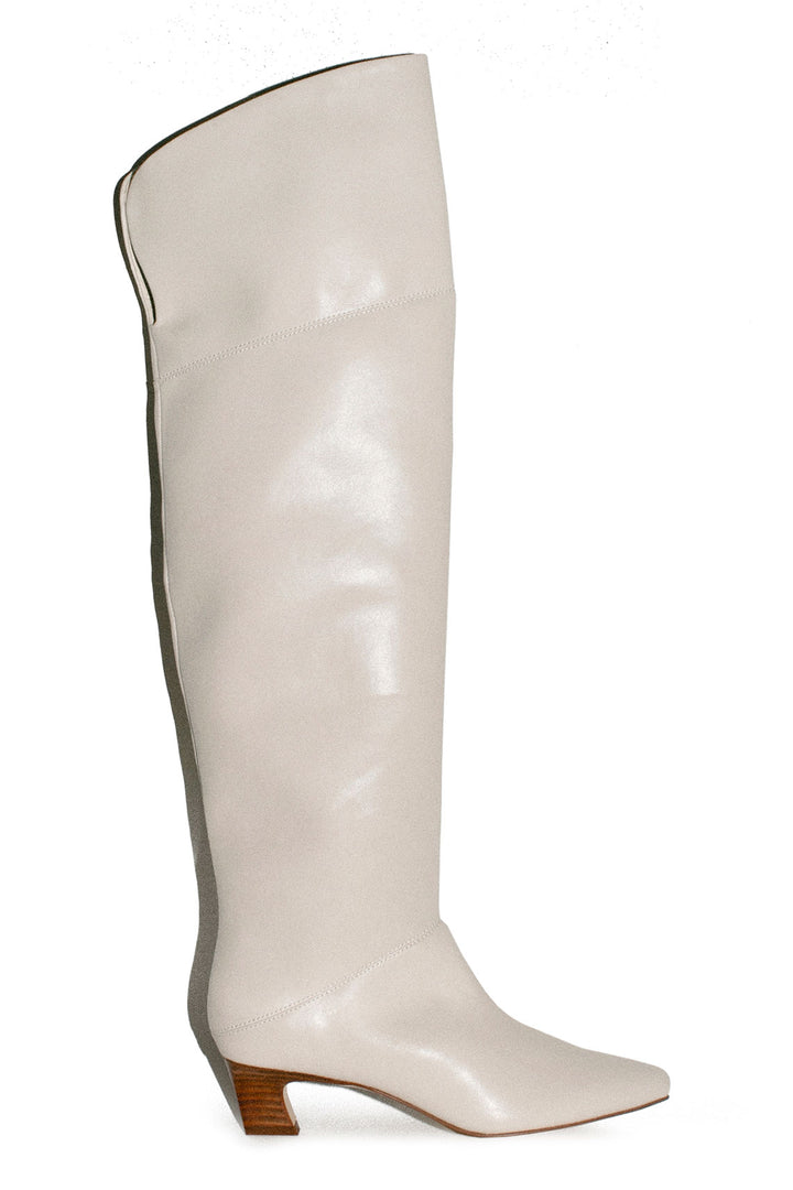 SALE 30% OFF - Intentionally Blank - Cream Deluca Overknee Boot