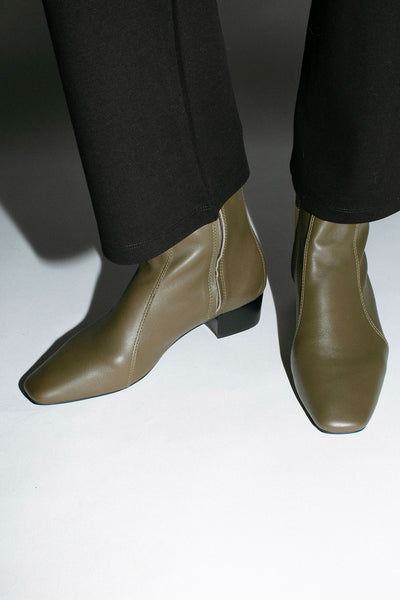 Khaki Combo Ankle Boot