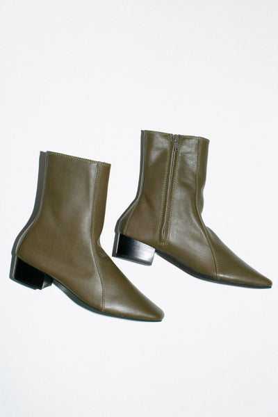 Khaki Combo Ankle Boot