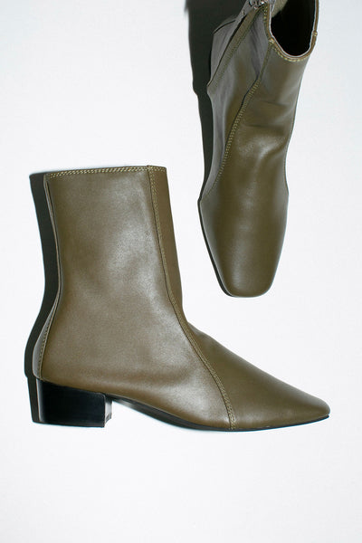 Khaki Combo Ankle Boot