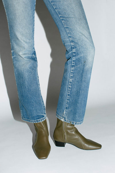 Khaki Combo Ankle Boot