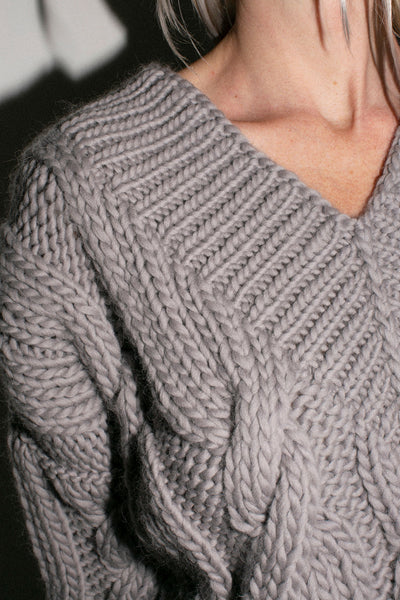 Grey Onion V Neck Sweater