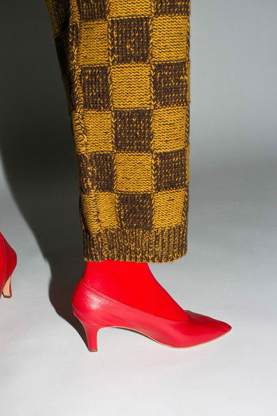 Chessboard Raven Knit Trousers