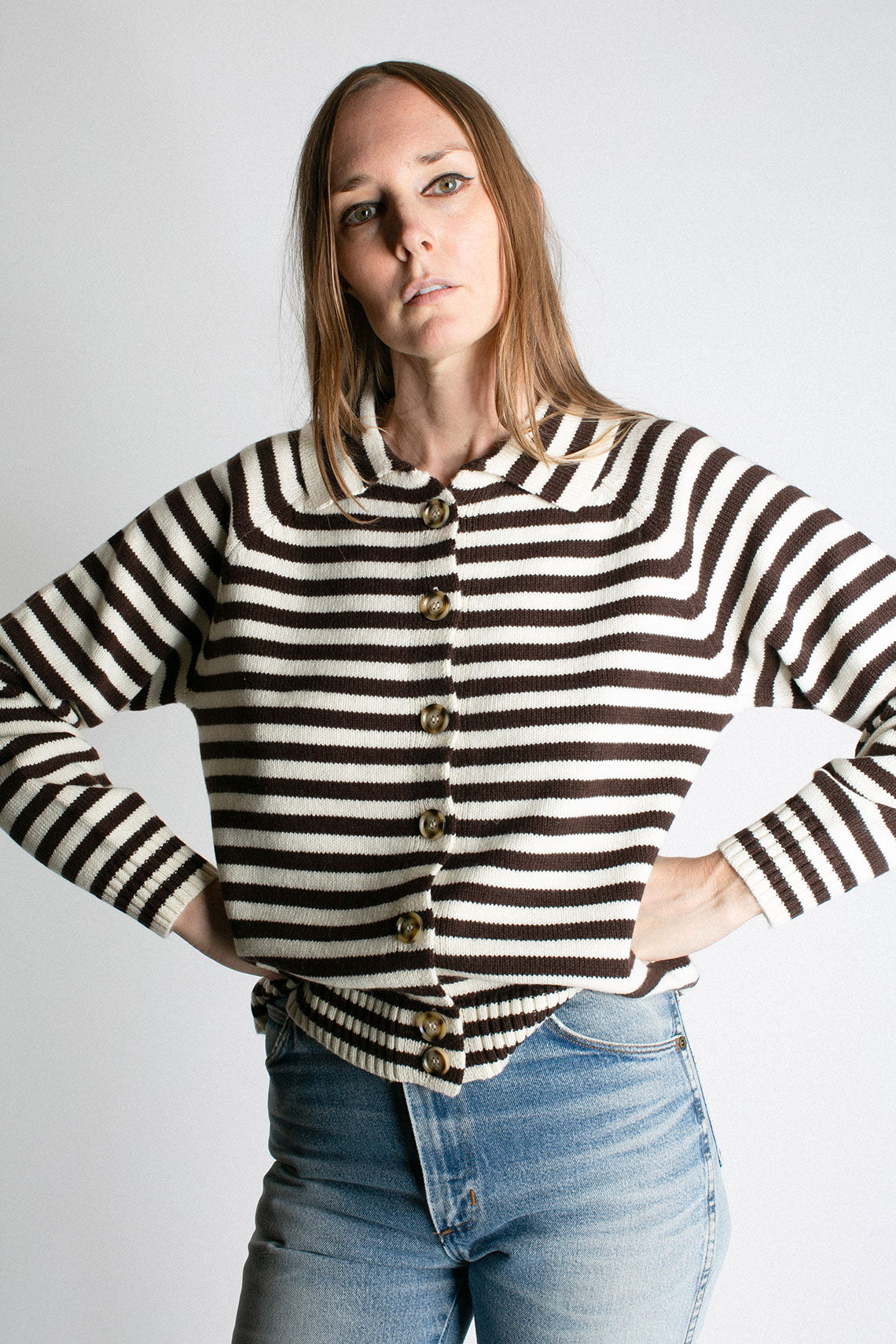 L.F. Markey - Espresso Stripe Lytton Cardigan – BONA DRAG