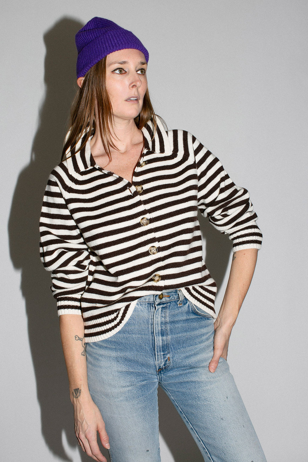 L.F. Markey - Espresso Stripe Lytton Cardigan – BONA DRAG