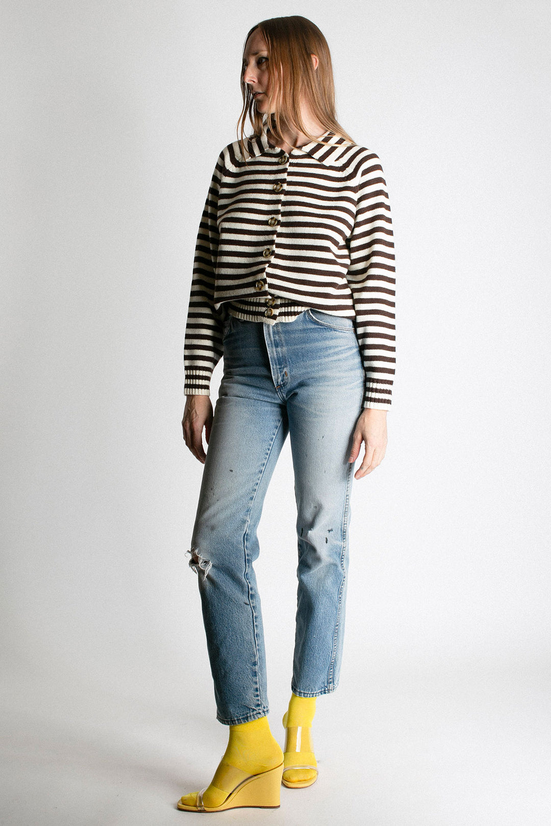 L.F. Markey - Espresso Stripe Lytton Cardigan – BONA DRAG