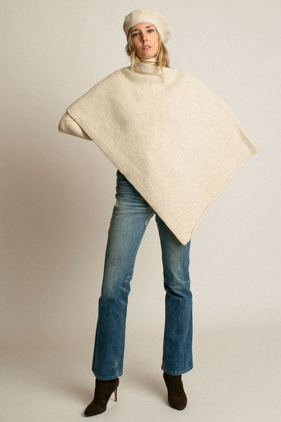 Ecru Fold Poncho