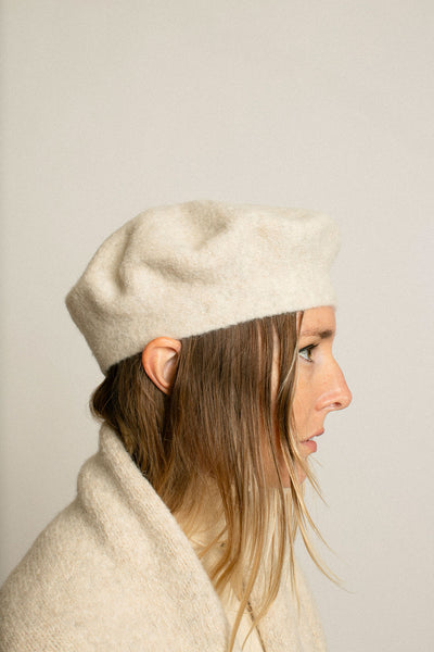 Ecru Horizontal Beret