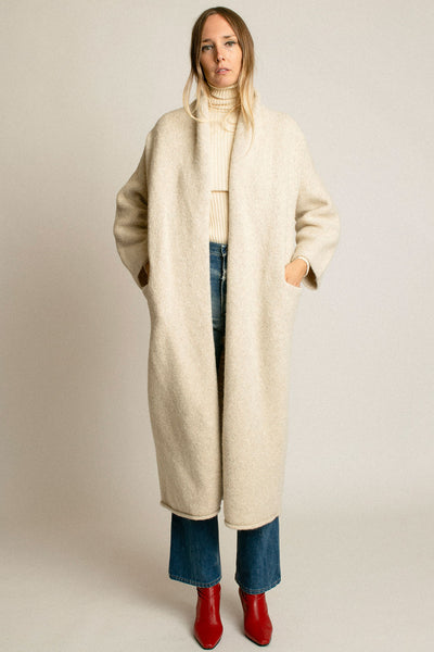 Ecru Long Shawl Cardigan