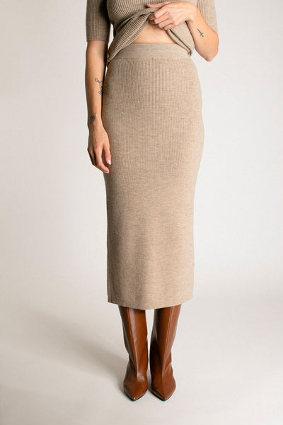 Oak Rib Split Skirt